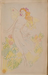 İsimsiz [Peri] (kalem) by John Duncan