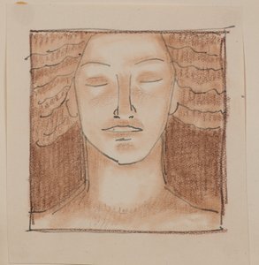 Adsız [Erkek yüz] (kalem) by John Duncan