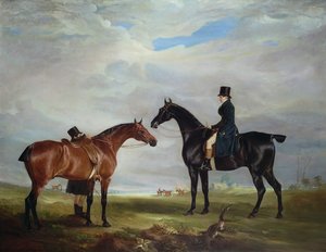 Frank Hall, Kara Avcısının Üzerinde Damat ve İkinci Bir Atla Standish by John E. Ferneley