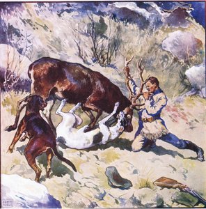 Mücadele bir izleyici için ilginç ve heyecan verici olurdu (renkli taş) by John Edwin Noble