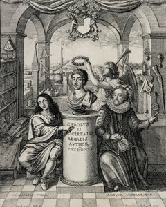 Charles II (1630-85), Wenceslaus Hollar (1607-77) 1667 tarafından oyulmuş Kraliyet Cemiyetinin Patronu olarak by John Evelyn