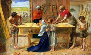 İsa, ailesinin evinde (marangoz atölyesi) by John Everett Millais