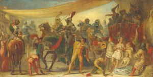 Şövalyeler turnuvaya hazırlanıyor by John Everett Millais