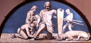 Manhood, altı seriden lunette, 1847 dolayları (tuval üzerine yağlı boya) by John Everett Millais