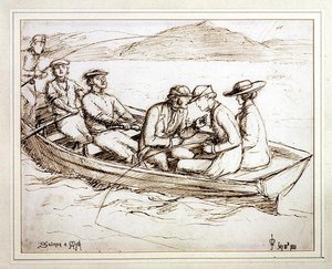 Somon Bir Efsane (kağıt üzerine kalem ve mürekkep) by John Everett Millais