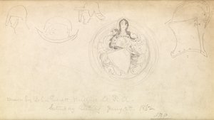 Arması için eskiz, 1862 by John Everett Millais
