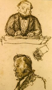 Müzayedeci (kağıt üzerinde kalem ve mürekkep) by John Everett Millais