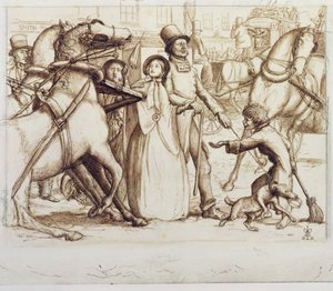 Kör Adam, 1853 (dokuma kağıt üzerine kalem, mürekkep, yıkama ve grafit) by John Everett Millais
