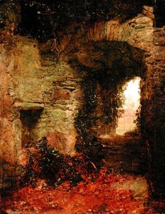 Galloway Keep, c.1870 (panelde yağ) by John Faed