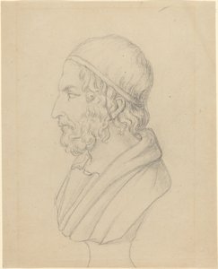 Sakallı Bir Adamın Klasik Portre Büstü by John Flaxman