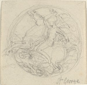 Aziz George ve Ejderhayı Temsil Eden Madalya İçin Tasarım by John Flaxman