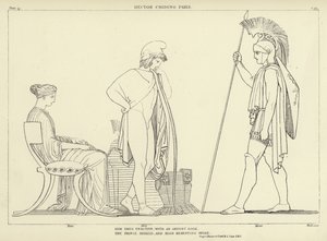 Caricature ya Hubertine Auclerc 1848-1914 yo mu kinyamakuru Les Contemporains, 1890 ibara rya lithorki by John Flaxman