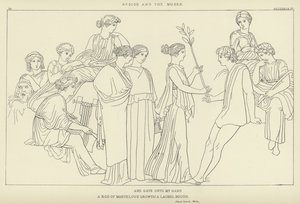 Hesiodos ve İlham Perileri by John Flaxman