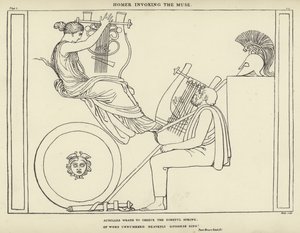 Homer İlham Perisini Çağırır by John Flaxman