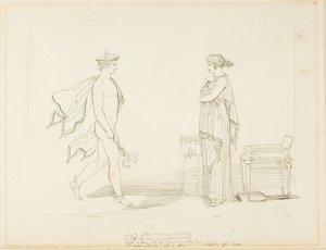 Merkür ve Calypso by John Flaxman