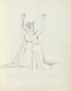 Bayan Siddons Constance, 1783 olarak (kalem, mürekkep ve kağıt üzerinde yıkama) by John Flaxman