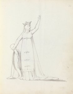 Bayan Siddons, Constance with Child, 1783 rolünde (kalem, mürekkep ve kağıt üzerinde yıkama) by John Flaxman