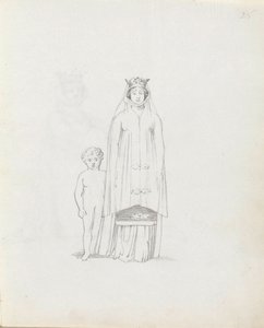 Bayan Siddons, çocuklu Constance olarak, 1783 (kalem, mürekkep ve kağıt üzerinde yıkama) by John Flaxman