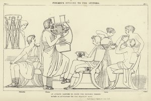 Taliplere şarkı söyleyen Phemius by John Flaxman