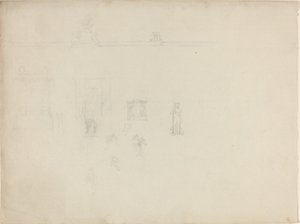 Mimari ve Figür Çalışmaları Sayfası by John Flaxman