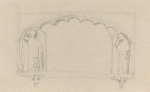 Gotik Anıt için Taslak (Simcoe Anıtı?) by John Flaxman