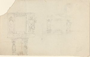 Asya Elbiseli Figürlü Yapı (“Tabut” için Resim?) by John Flaxman