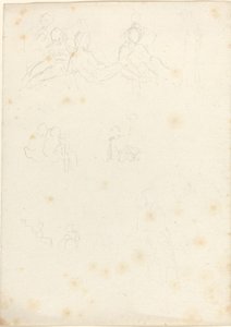 Oturan ve Yatan Figür Çalışmaları by John Flaxman