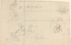 Diz Çökmüş Kadın Çalışmaları by John Flaxman