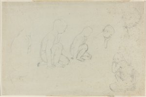 Diz çökmüş bir çocuğun çalışmaları by John Flaxman