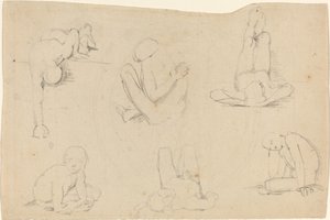 Erkek Figürü Çalışmaları by John Flaxman
