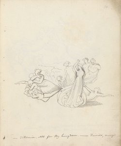 Titanya. Senin krallığın için değil. - Periler uzakta, 1783 (kalem, mürekkep ve kağıt üzerinde yıkama) by John Flaxman