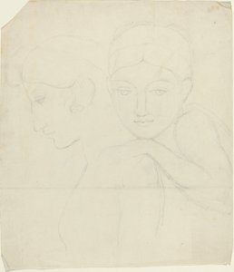 İki Kadın Kafası by John Flaxman