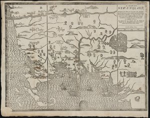 New England haritası Kimden: William Hubbards The Present State of New-England, 1677 by John Foster