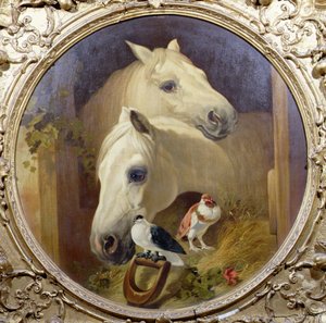 Ahır Kapısının Yanındaki Atlar by John Frederick Herring Snr