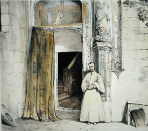 Bir Manastır Kapısı, Toledo, Charles Joseph Hullmandel (1789-1850) tarafından oyulmuş 