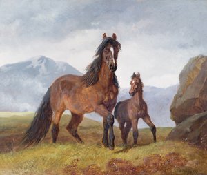Bir Galli Dağ Kısrak ve Tay, 1854 (panel) by John Frederick Herring Senior