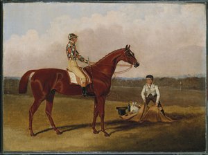 "Yalınayak", Yarış Atı, Jokey Yukarı ve Damat ile, 1835 by John Frederick Herring Senior