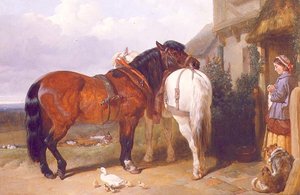 Bir Kulübe Kapısı Tarafından Carthorses by John Frederick Herring Senior