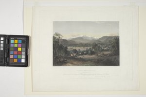 Conway Vadisi'nden Washington Dağı (elle boyanmış gravür) by John Frederick Kensett