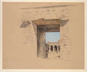 Edfu Tapınağı: Pilon Kapısı, 1850. by John Frederick Lewis
