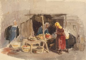 Bir Pazarda Bir Meyve Tezgahı