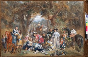 Charles II (1630-1685) Zamanında Köy Şenliği - John Frederick Tayler (1802-1889) tarafından