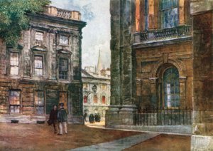 Christ Church - Peckwater Quadrangle (renkli lito) by John Fulleylove