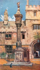 Corpus Christi College (renkli lito) by John Fulleylove