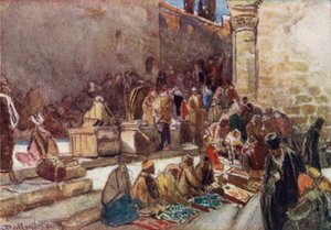 Kudüs'teki Kutsal Kabir Kilisesi'nin Ön Avlusuna Giriş by John Fulleylove