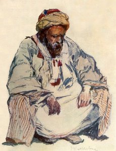 Oturan Koyun Postlu Suriye Çobanı Figürü, 1902. by John Fulleylove
