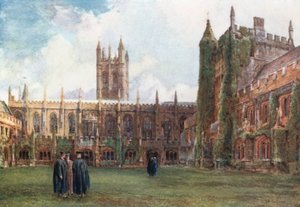 The Cloisters, Magdalen (renkli lito) by John Fulleylove
