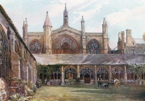 The Cloisters, New College (renkli taş baskı)