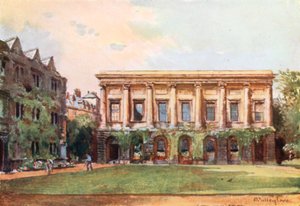 Kütüphane, Oriel College (renkli litografi)