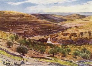 Hinnom Vadisi, Hücum Tepesi ile birlikte (renkli taş) by John Fulleylove